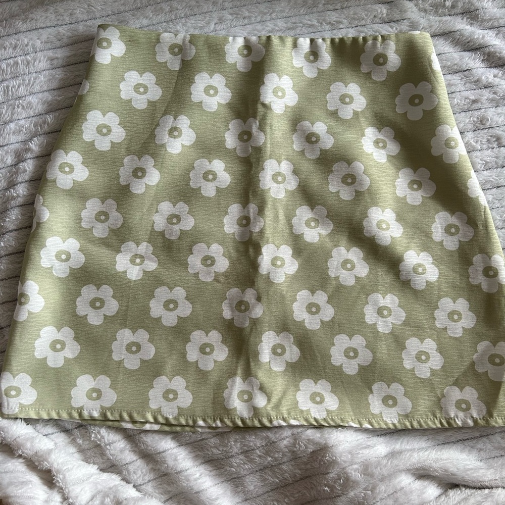 Sage green floral skirt